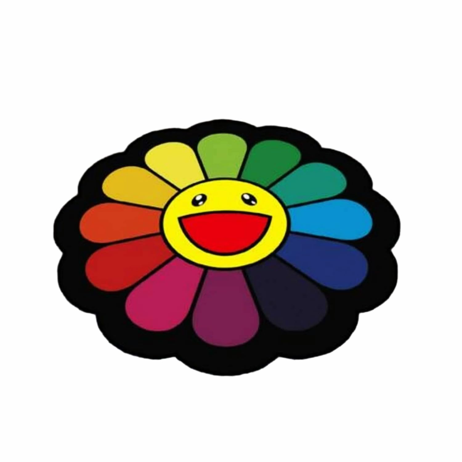 Amazon.com: Takashi Murakami Smiley Face Rug - Flower Design